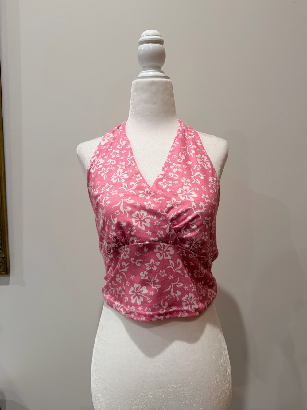 Women’s Pink Floral Halter Top